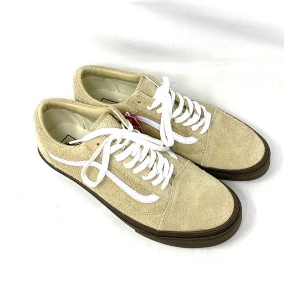 VANS Old Skool Hairy Suede Khaki Shoes For Men Low Top Skate Custom VN0005UAKHK - Picture 3 of 9